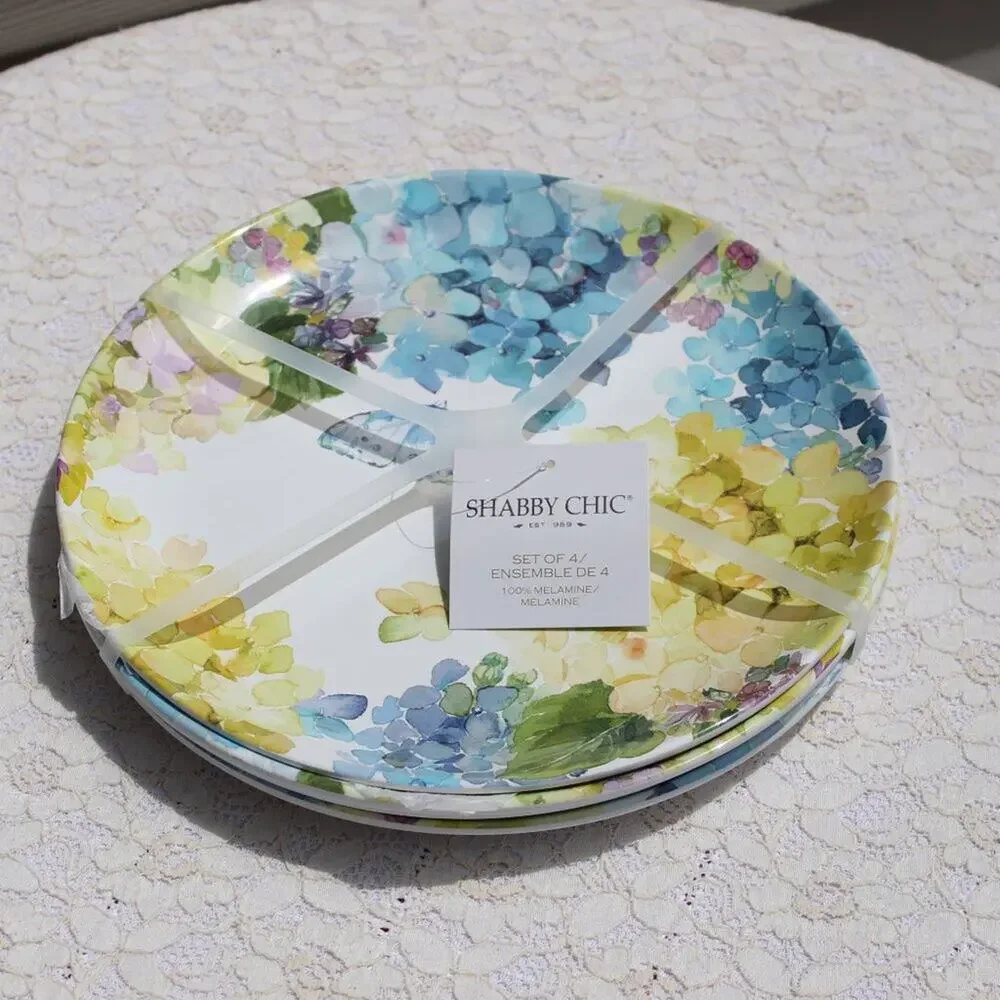 Shabby Chic Set of 4 Melamine 10